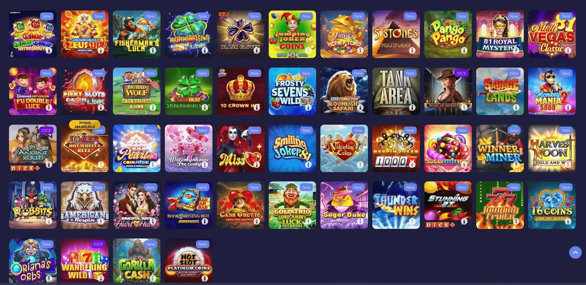 Monaco jack Casino Spielauswahl
